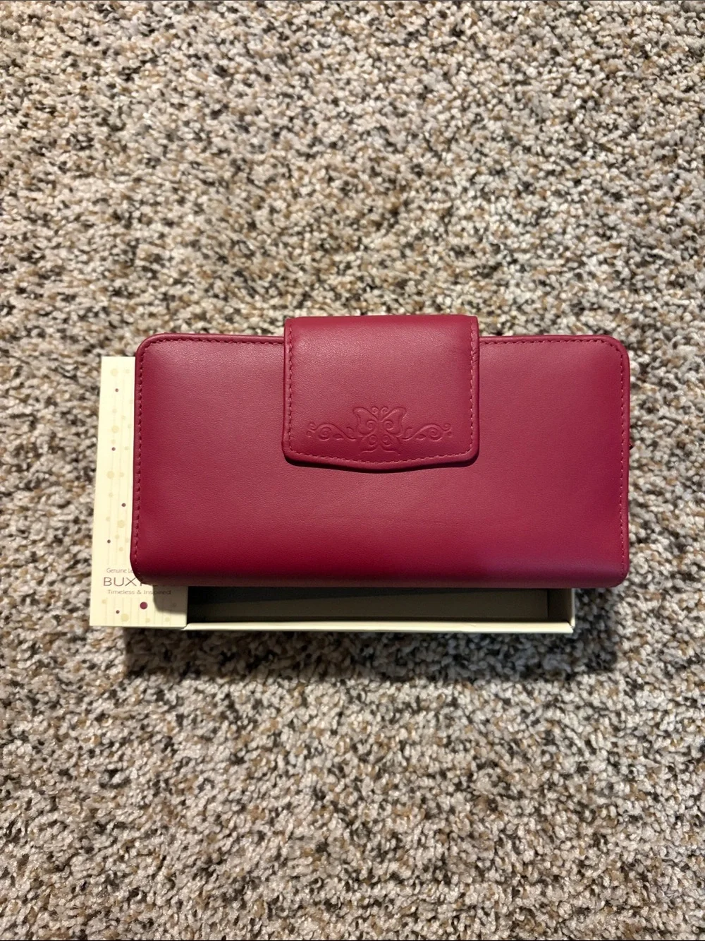 Buxton Raspberry Red Leather Wallet